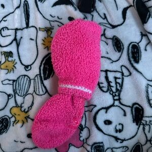 Bright Pink Fuzzy Sock